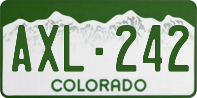 CO license plate AXL242