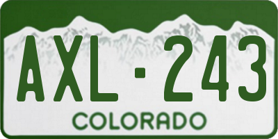 CO license plate AXL243