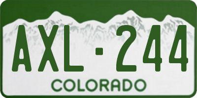 CO license plate AXL244