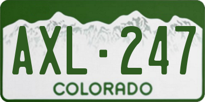 CO license plate AXL247