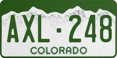 CO license plate AXL248