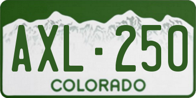 CO license plate AXL250