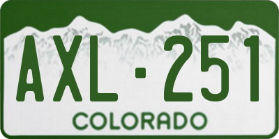 CO license plate AXL251