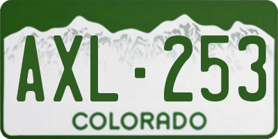 CO license plate AXL253
