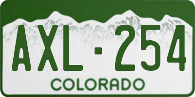 CO license plate AXL254