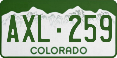 CO license plate AXL259