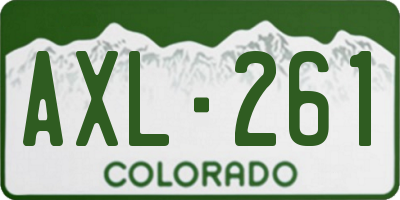CO license plate AXL261