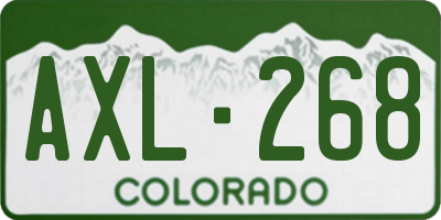 CO license plate AXL268