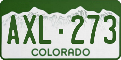 CO license plate AXL273