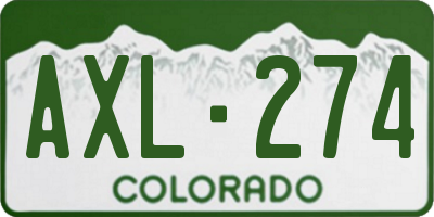 CO license plate AXL274