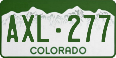 CO license plate AXL277