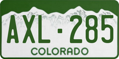 CO license plate AXL285