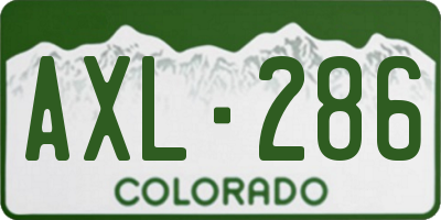 CO license plate AXL286