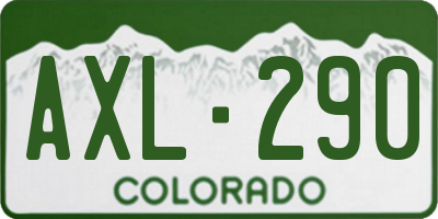 CO license plate AXL290