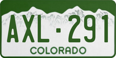 CO license plate AXL291