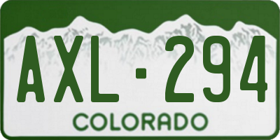 CO license plate AXL294