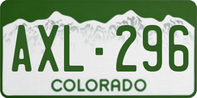 CO license plate AXL296