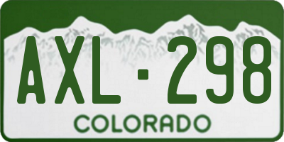 CO license plate AXL298