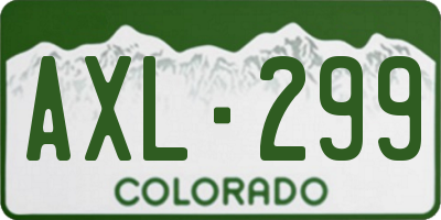 CO license plate AXL299