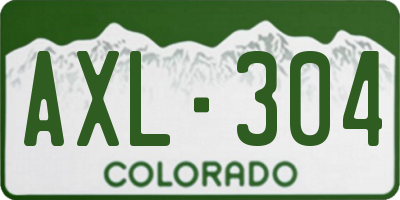 CO license plate AXL304