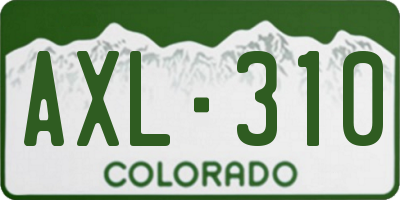 CO license plate AXL310
