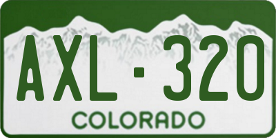 CO license plate AXL320