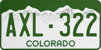 CO license plate AXL322