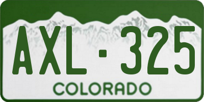 CO license plate AXL325
