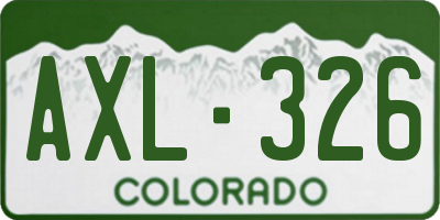 CO license plate AXL326