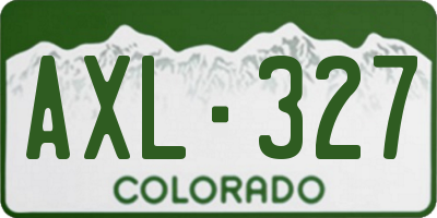 CO license plate AXL327