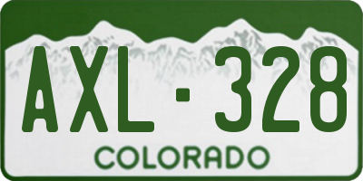 CO license plate AXL328