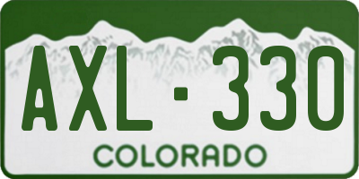 CO license plate AXL330