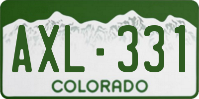 CO license plate AXL331