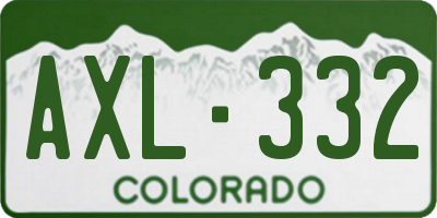 CO license plate AXL332