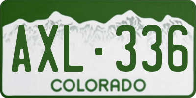 CO license plate AXL336