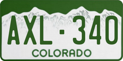 CO license plate AXL340