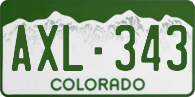 CO license plate AXL343