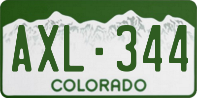 CO license plate AXL344