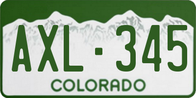CO license plate AXL345