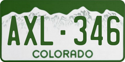 CO license plate AXL346