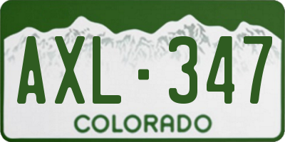 CO license plate AXL347