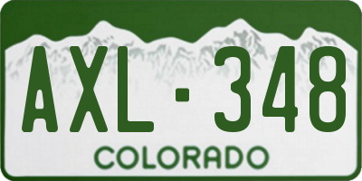 CO license plate AXL348