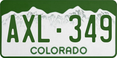 CO license plate AXL349