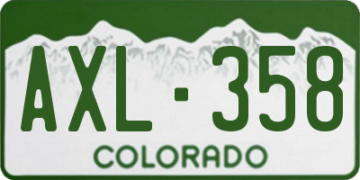 CO license plate AXL358