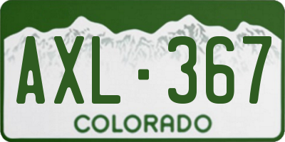 CO license plate AXL367