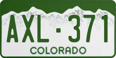 CO license plate AXL371