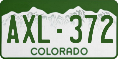CO license plate AXL372