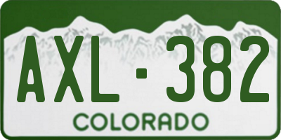 CO license plate AXL382