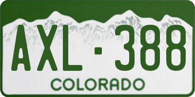 CO license plate AXL388