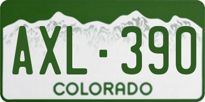 CO license plate AXL390